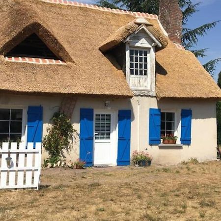 Chaumiere Avec Sa Toiture Recouverte De Chaume !!! Donnemain-Saint-Mames Extérieur photo